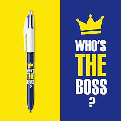 Bic Colours Messages 4-kleurenbalpen, medium, klassieke inktkleuren, doos van 12 stuks