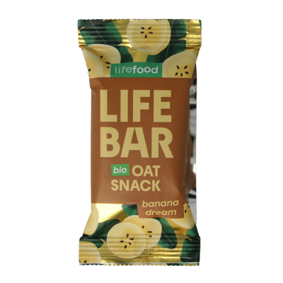 Lifefood Lifebar oatsnack banana dream bio 40 Gram Lifefood Lifebar oatsnack banana dream bio 40 Gram