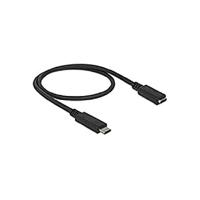 Delock USB-C-kabel USB-C stekker, USB-C bus 0.50 m Zwart 85532 - thumbnail