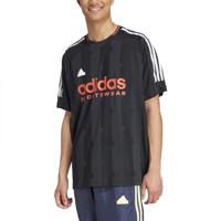 Heren-T-Shirt met Korte Mouwen Adidas House Of Tiro Jacquard Jersey Zwart - Maat: M - thumbnail