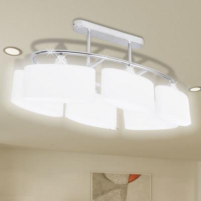 VidaXL Plafondlamp met ellipsvormige glazen kappen 6xe14