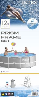 Intex 26716 bovengronds zwembad Zwembad met frame Rond 8592 l Grijs