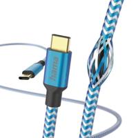 Hama USB-C naar USB-C Reflective kabel (USB-C aansluitkabel, PD USB type C oplaadkabel, 480 Mbit/s, 1,5 m, voor MacBook Pro, iPad, ChromeBook, Samsung Galaxy S21) blauw - thumbnail