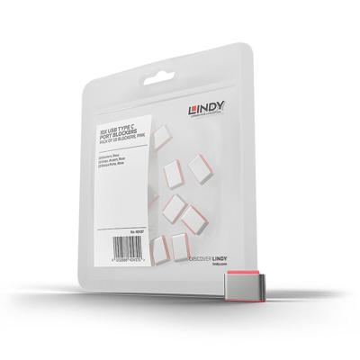 LINDY Sleutel voor USB-C-poort Set van 10 stuks Pink Zonder sleutel 40437
