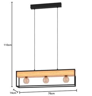 Eglo HanglampLibertad 1 met hout - 900349