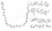 Guirlande Glitter Blad 170cm Zilver Assorti 1st - thumbnail