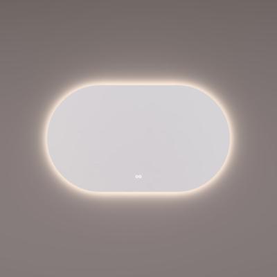 HIPP Design spiegel Ovaal-Recht met Indirecte LED Verlichting Rondom 160 x 70 x 3 cm met Spiegelverwarming en Kleurenwissel + Touch Dimmer