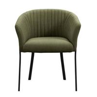 Eetkamerstoel Luigi - stof - groen - Leen Bakker - thumbnail