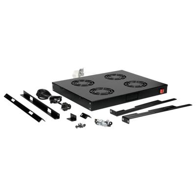 ROLINE 19-inch ventilatorunit 4 ventilatoren, Thermostaat zwart