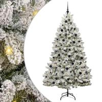 Kunstkerstboom met 300 LED Groen en Wit 210 cm PVC en Metaal - thumbnail