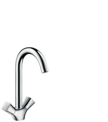 Hansgrohe Logis 1 gats keukenkraan met hoge draaibare uitloop chroom 71280000 Hansgrohe Logis 1 gats keukenkraan met hoge draaibare uitloop chroom 71280000