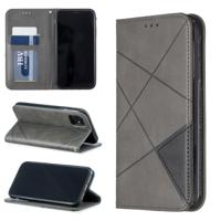 Rhombus textuur horizontale Flip magnetische lederen draagtas met houder & kaartsleuven & portemonnee voor iPhone 11 (grijs) - thumbnail