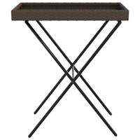 Dienbladtafel inklapbaar 65x40x75 cm poly rattan bruin - thumbnail