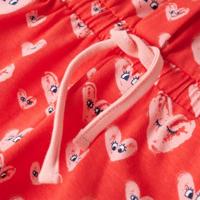 Kinderjumpsuit hartjesprint 128 rood - thumbnail