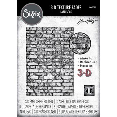 Sizzix • 3d texture fades embossing folder brickwork large/a5 by tim holtz