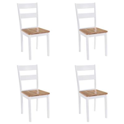 Eetkamerstoelen 4 st massief rubberwood wit Eetkamerstoelen 4 st massief rubberwood wit