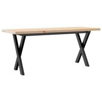 Salontafel X-frame 110x40x45,5 cm grenenhout en staal - thumbnail