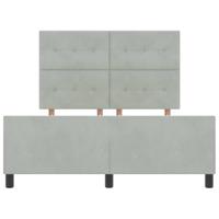Boxspringbed met hoofdeinde Lichtgrijs 140 x 190 cm Fluweel - thumbnail