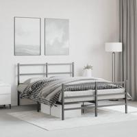 Bedframe met hoofd- en voeteneindemetaal zwart 135x190 cm - thumbnail