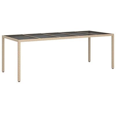 11-delige Tuinset met kussens poly rattan en glas beige