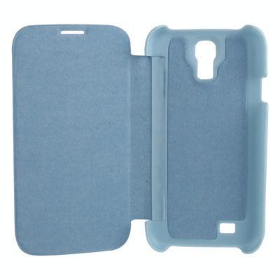 Samsung Galaxy S IV / i9500 Kruis structuur PU Leren + kunststof Flip Hoesje (baby blauw)
