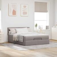 Bed met matras 140x190 cm stof taupe - thumbnail
