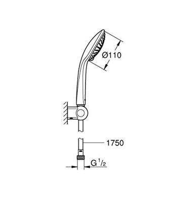 GROHE Euphoria badset met handdouche Champagne en slang 175cm chroom 27355000