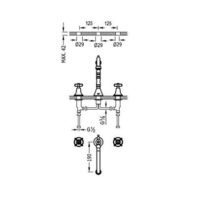 Wastafelmengkraan Tres Clasic 2 Grepen Los Chroom Tres Wastafelmengkraan Tres Clasic 2 Grepen Los Chroom Tres