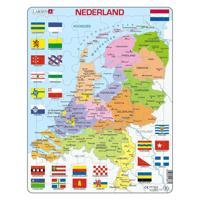 Selecta Larsen legpuzzel kaart nederland met provincies en vlaggen, 48st. - thumbnail
