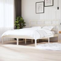 Bedframe massief grenenhout wit 160x200 cm - thumbnail