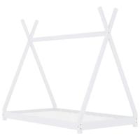 Kinderbedframe massief grenenhout wit 90x200 cm - thumbnail