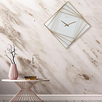 NeXtime NE-3268 Turning Square Wandklok Groot 85 cm Goud/Wit/Metaal NeXtime NE-3268 Turning Square Wandklok Groot 85 cm Goud/Wit/Metaal