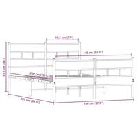 Bedframe zonder matras metaal sonoma eikenkleurig 140x200 cm - thumbnail