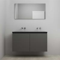On-Line Badkamermeubelset - 120 cm - Voorgemonteerd - Greeploze Ladestructuur - Acryl Wastafel - zonder Kraangat - Spiegel - Mat Antraciet - V01 - thumbnail
