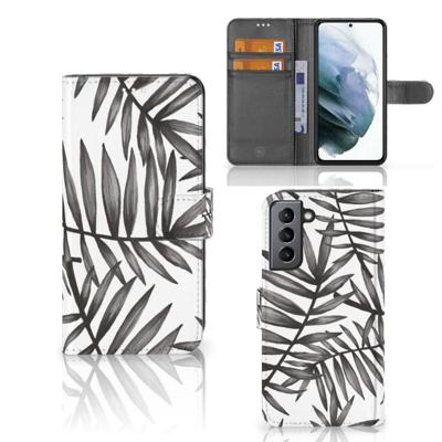 Samsung Galaxy S21 FE Hoesje Leaves Grey Samsung Galaxy S21 FE Hoesje Leaves Grey