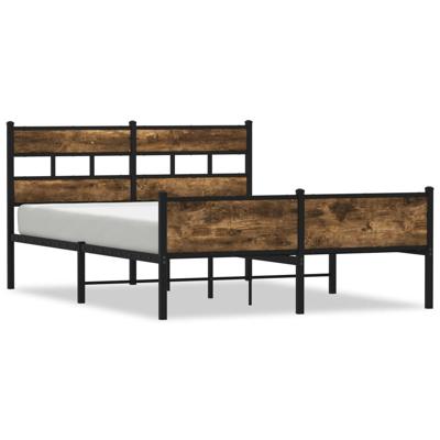 Bedframe zonder matras hout gerookt eikenkleurig 137x190 cm