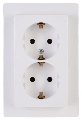 Kopp 941102063 Wandcontactdoos met randaarde Inzetstuk Paris Wit 1 stuk(s)