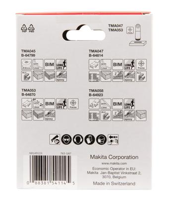 Makita Accessoires Invalzaagset multitool 4-delig Starlock TMA045, TMA047, TMA053, TMA058 - B-67480