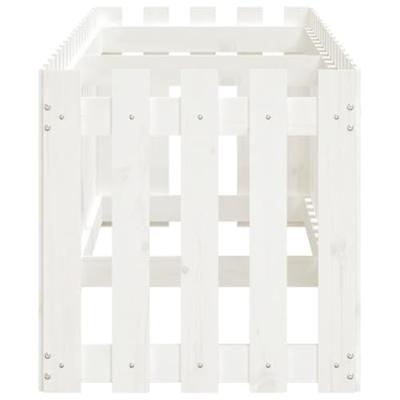 VidaXL Plantenbak verhoogd hekontwerp 200x50x50 cm grenenhout wit VidaXL Plantenbak verhoogd hekontwerp 200x50x50 cm grenenhout wit