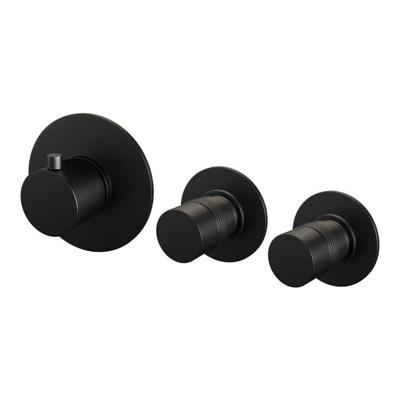Black Edition inbouwthermostaat en 2 stopkranen mat zwart Black Edition inbouwthermostaat en 2 stopkranen mat zwart