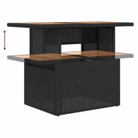 5-delige Loungeset met kussens poly rattan zwart - thumbnail