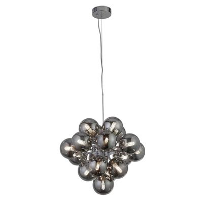 Searchlight Hanglamp GlasBerry Globe 17-lichts zwart met smoke glas - 52131-17SM