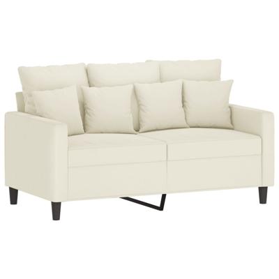 2-delige Loungeset met kussens fluweel crèmekleurig