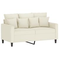 2-delige Loungeset met kussens fluweel crèmekleurig - thumbnail