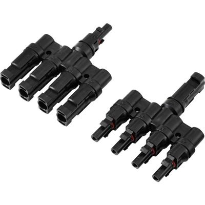 TRU COMPONENTS TC-13805800 4-voudige PV-aftakverbinderset Zwart Inhoud: 2 stuk(s)
