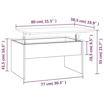 VidaXL Salontafel 80x80x31 cm bewerkt hout sonoma eikenkleurig