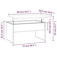 Salontafel 80x80x31 cm spaanplaat sonoma eikenkleurig - thumbnail