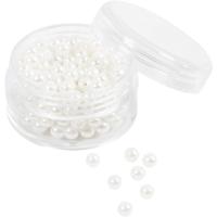 Creativ Company Waskralen, d 4 mm, gatgrootte 1,5 mm, parelmoer, 210 stuk/ 1 doos - thumbnail