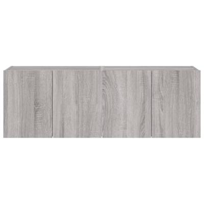 Tv-wandmeubels met LED 2 st 60x35x41 cm grijs sonoma eiken