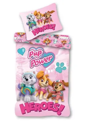 Paw Patrol Pup Power peuterdekbedovertrek - roze - 100 x 135 cm Paw Patrol Pup Power peuterdekbedovertrek - roze - 100 x 135 cm